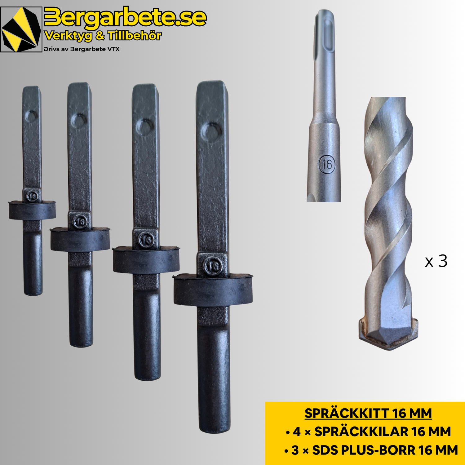 Bergarbete Spräckkit – 16 mm SDS-PLUS